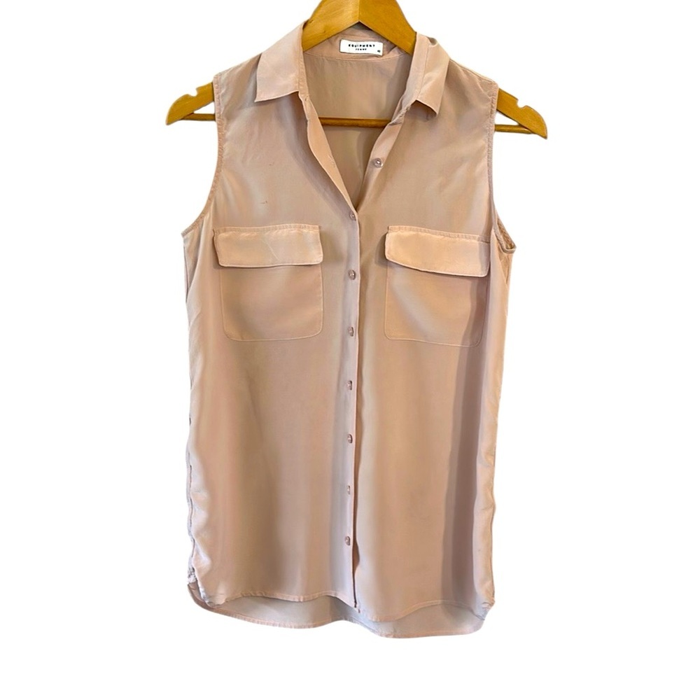 Equipment Femme Shell Pink Silk Blouse XS Old Money